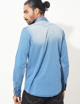 Mens Denim Shirt Mid Wash MDS001