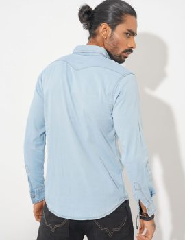 Mens Denim Shirt Light Wash MDS002