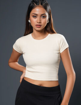 Ribbed Short Sleeve Crop Top – RSCT007