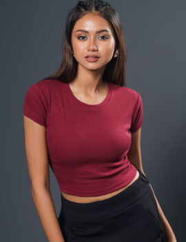 Ribbed Short Sleeve Crop Top – RSCT008