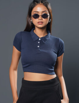 Ribbed Crop Top Polo – RCTP004