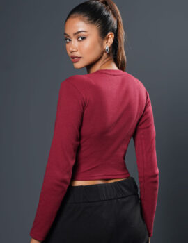 Ribbed Full Sleeve Crop Top – RFCT010