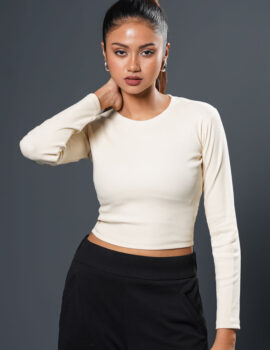 Ribbed Full Sleeve Crop Top – RFCT009