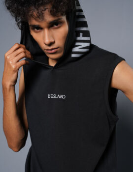 Men’s Black Tank Top Hoodie – MTTH002