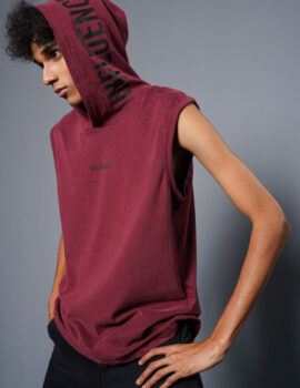 Men’s Maroon Tank Top Hoodie – MTTH003