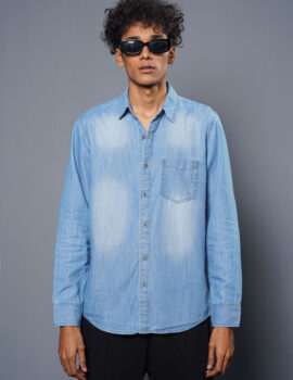 Mens Denim Shirt Mid Wash MDS006