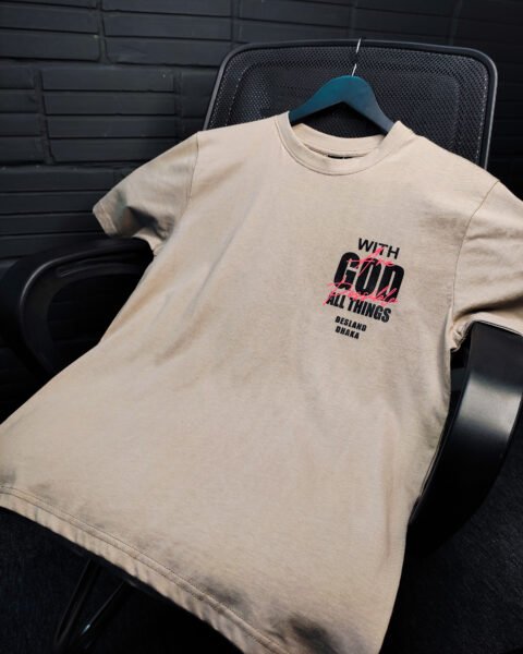 Oversized T-shirt God Deep Beige - OTG005 - Desland