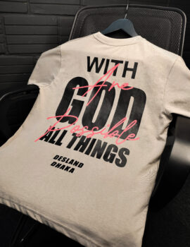 Oversized T-shirt God Deep Beige OTG005