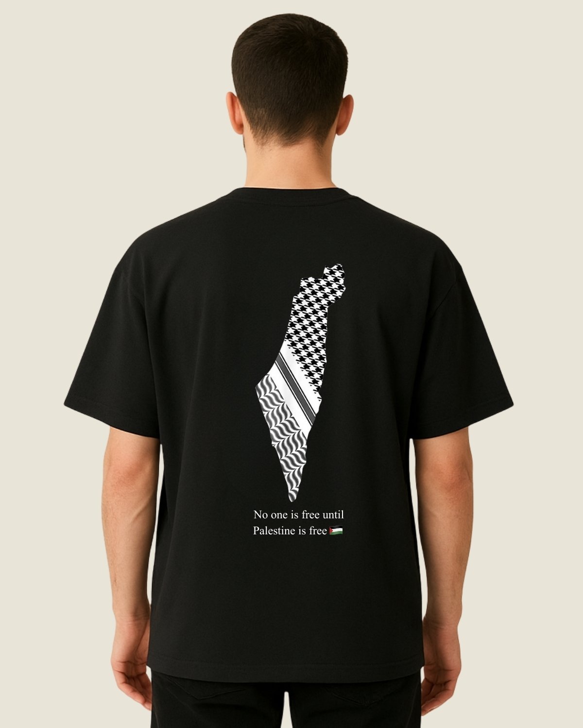 Oversized T-shirt Palestine Black - OTP016