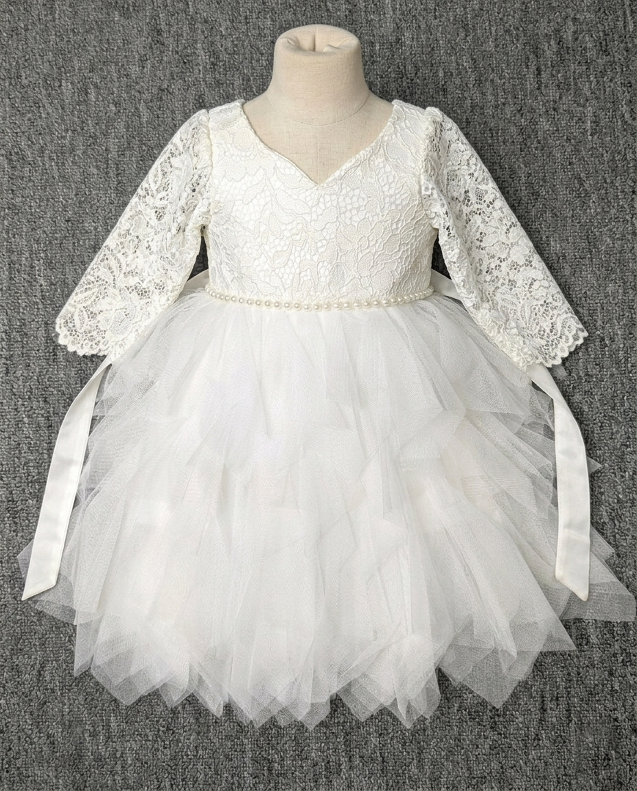 Girl's Party Frock with floral embroidery