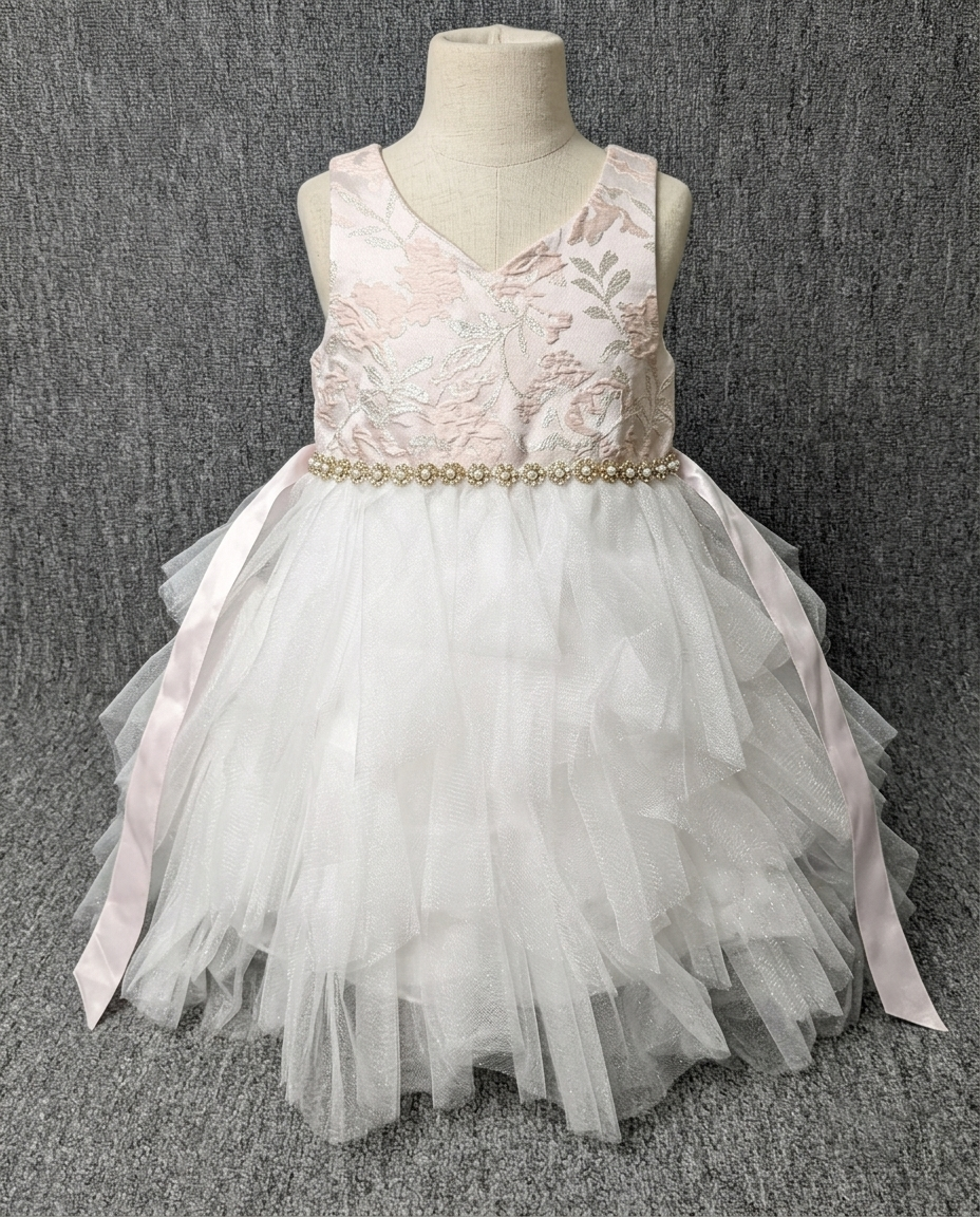 Girl's Party Frock with floral embroidery